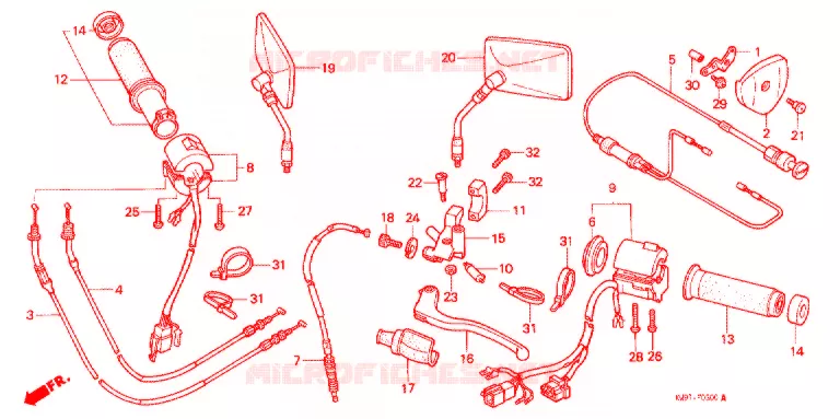 COMMODO - LEVIER - CABLE Honda MOTO 400 STEED 1990  NV400CL