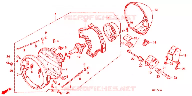 PHARE Honda MOTO 400 STEED 1990  NV400CL