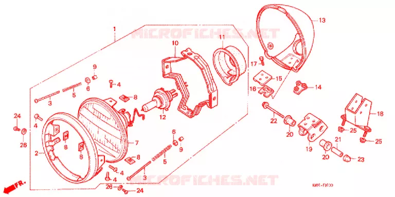 PHARE Honda MOTO 400 STEED 1990  NV400CL