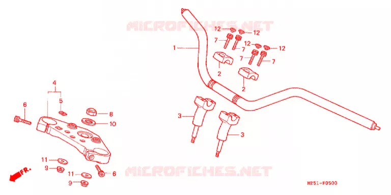 GUIDON - TE DE FOURCHE Honda MOTO 750 VF 1994  VF750CR