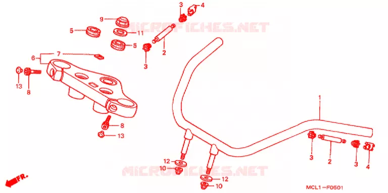 GUIDON - TE DE FOURCHE (2) Honda MOTO 400 SHADOW 2001  NV400DC1