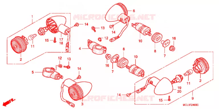 CLIGNOTANT Honda MOTO 400 SHADOW 2001  NV400DC1