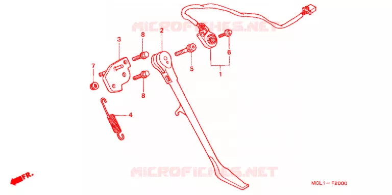 BEQUILLE LATERALE Honda MOTO 400 SHADOW 2004  NV400DC4