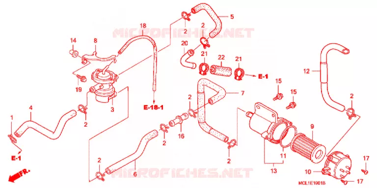 COMMANDE INJECTION D'AIR SOUPAPE (DC4-DC8) Honda MOTO 400 SHADOW 2005  NV400DC5
