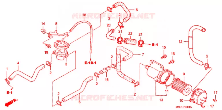 COMMANDE INJECTION D'AIR SOUPAPE (DC4-DC8) Honda MOTO 400 SHADOW 2006  NV400DC6