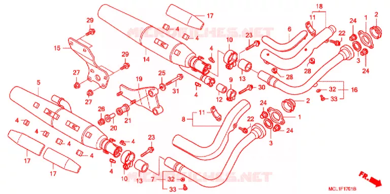 SILENCIEUX D'ECHAPPEMENT (DC4-DC8) Honda MOTO 400 SHADOW 2006  NV400DC6