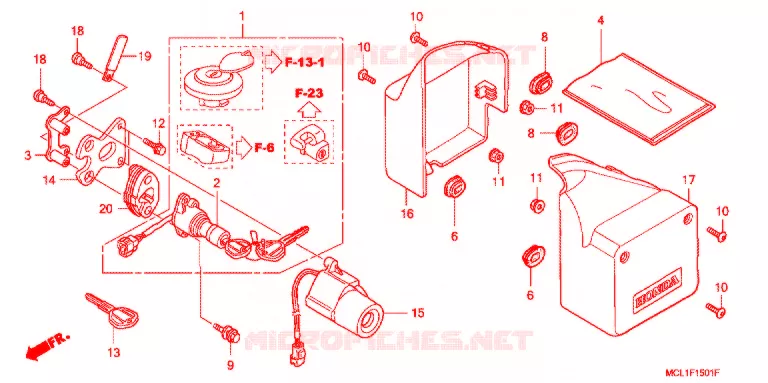 COUVERCLES LATERAUX (DC4-DC8) Honda MOTO 400 SHADOW 2007  NV400DC7