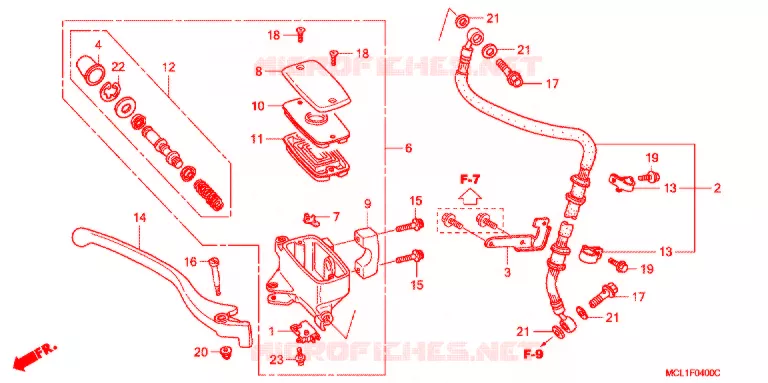 MAITRE CYLINDRE DE FREIN AVANT Honda MOTO 400 SHADOW 2007  NV400DC7