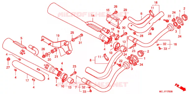 SILENCIEUX D'ECHAPPEMENT (DCY-DC2) Honda MOTO 400 SHADOW 2000  NV400DCY