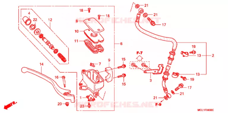 MAITRE CYLINDRE DE FREIN AVANT Honda MOTO 400 SHADOW 2000  NV400DCY