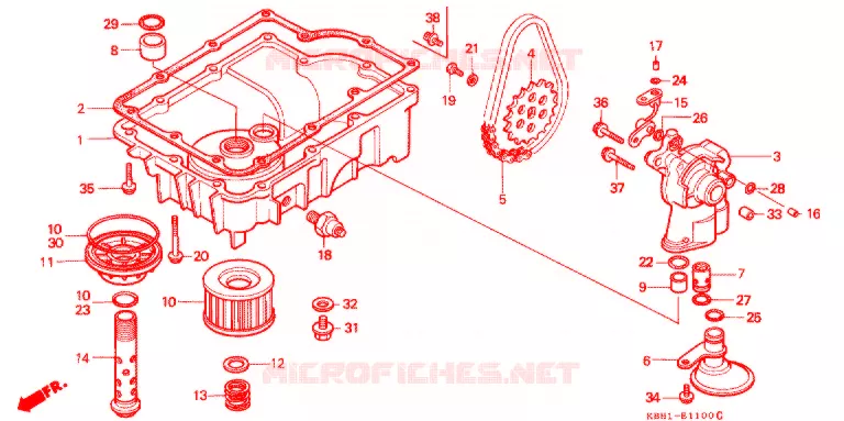 POMPE A HUILE - CARTER D'HUILE Honda MOTO 250 JADE 1991  CB250FM