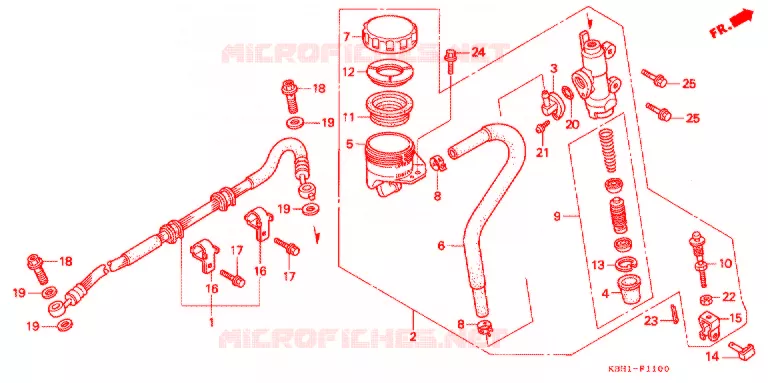 MAITRE-CYLINDRE DE FREIN ARRIERE Honda MOTO 250 JADE 1994  CB250FP