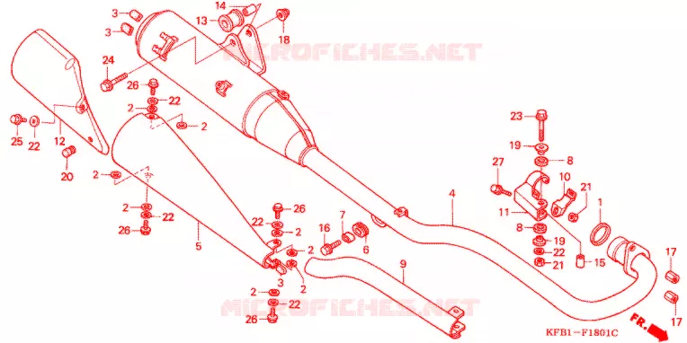SILENCIEUX D'ECHAPPEMENT (SL230X/1/4) Honda MOTO 230 SL 2004  SL2304