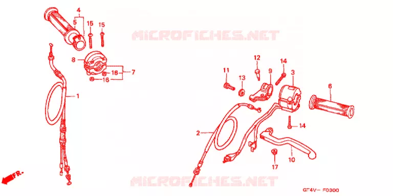 LEVIER DE GUIDON - CABLE - COMMODO Honda MOTO 80 NSR 1999  NSR80X