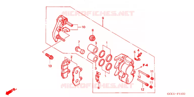 ETRIER DE FREIN AVANT Honda SCOOTER 100 SPACY 2006  SCR100WH6