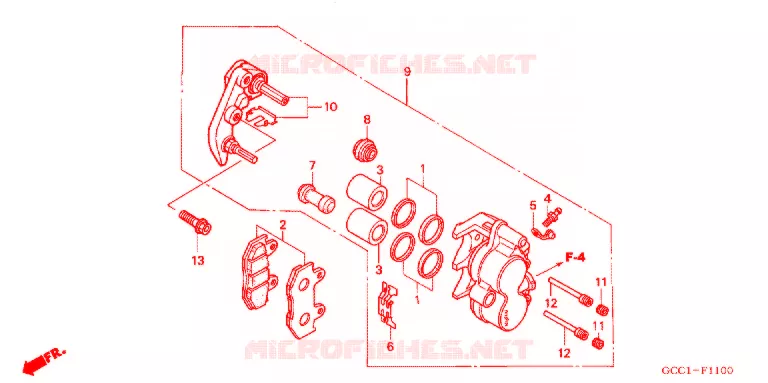 ETRIER DE FREIN AVANT Honda SCOOTER 100 SPACY 2007  SCR100WH7