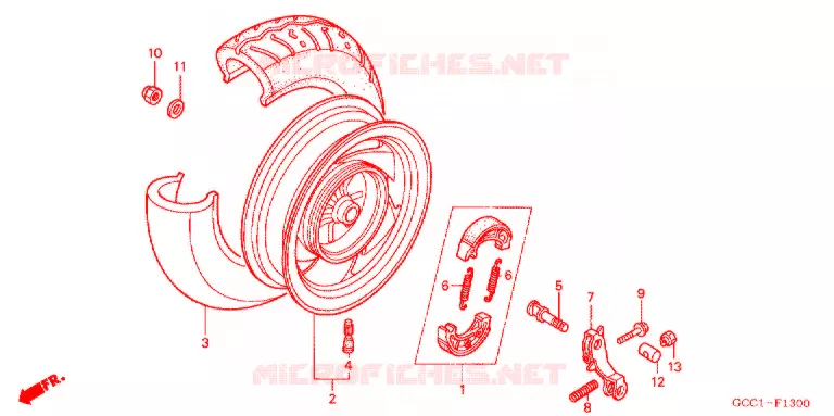 ROUE ARRIERE Honda SCOOTER 100 SPACY 2007  SCR100WH7