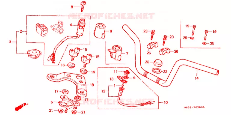 GUIDON - TE DE FOURCHE Honda MOTO 50 BENLY 1982  CD50Z