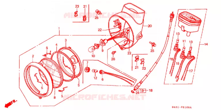 PHARE - COMPTEUR Honda MOTO 50 BENLY 1982  CD50Z