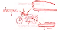 AUTOCOLLANTS (2) pour Honda BENLY CD 50 de 1985
