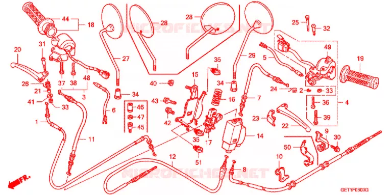LEVIER DE GUIDON - CABLE - COMMODO Honda SCOOTER 50 SCOOPY 2008  CHF508
