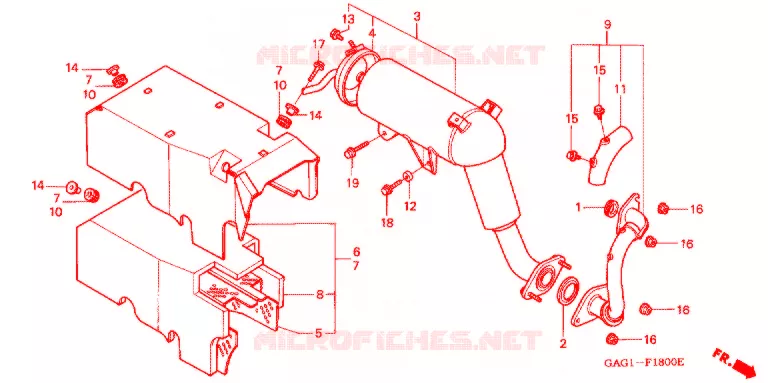 SILENCIEUX D'ECHAPPEMENT (TC50M/P/V) Honda SCOOTER 50 GYRO 1997  TC50V_W