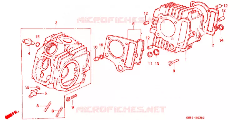 CULASSE - CYLINDRE Honda MOTO 100 C100 1994  C100CMP