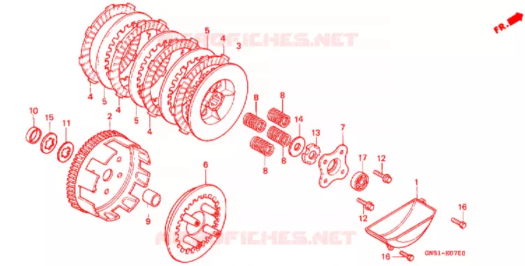 EMBRAYAGE Honda MOTO 100 C100 1994  C100CMP
