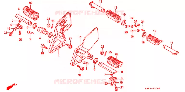 REPOSE PIED Honda MOTO 250 JADE 1994  CB250FP