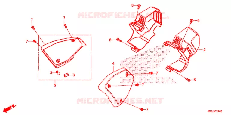 COUVERCLE LATERAL Honda MOTO 1000 CB 2019  CB1000RAK