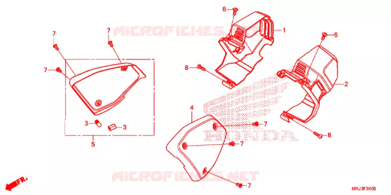 COUVERCLE LATERAL Honda MOTO 1000 CB 2019  CB1000RAK