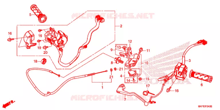 LEVIER DE GUIDON - CABLE - COMMODO Honda MOTO 1000 CBR 2019  CBR1000RAK