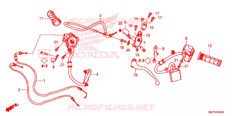 LEVIER DE GUIDON - CABLE - COMMODO Honda MOTO 500 CBR 2020  CBR500RAK