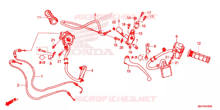 LEVIER DE GUIDON - CABLE - COMMODO Honda MOTO 500 CBR 2019  CBR500RAK