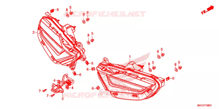 FEUX ARRIERE Honda MOTO 1800 GOLD-WING 2021  GL1800DAK