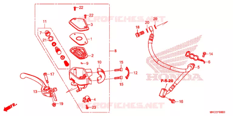MAITRE CYLINDRE DE FREIN AVANT Honda MOTO 1800 GOLD-WING 2021  GL1800DAK
