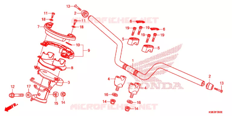 GUIDON - CARENAGE Honda SCOOTER 125 PCX 2019  WW125J