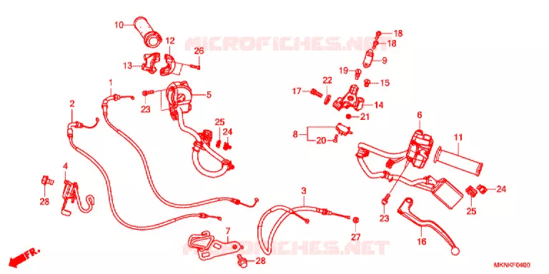 LEVIER DE GUIDON - CABLE - COMMODO Honda MOTO 650 CBR 2019  CBR650RAK