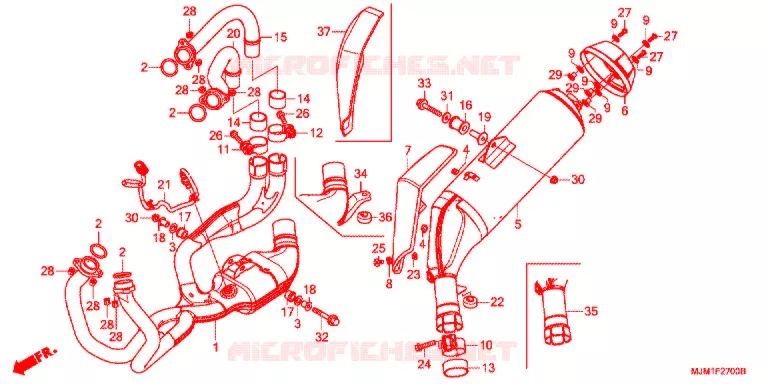 SILENCIEUX D'ECHAPPEMENT Honda MOTO 800 VFR 2021  VFR800FK