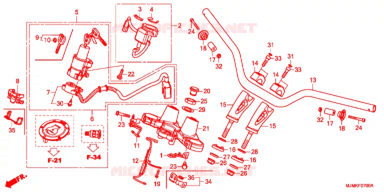 GUIDON - TE DE FOURCHE Honda MOTO 800 CROSSRUNNER 2022  VFR800XK