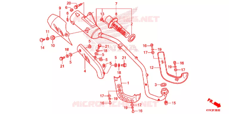 SILENCIEUX D'ECHAPPEMENT (CRF110FD/E/H/J) Honda MOTO 110 CRF 2018  CRF110FJ