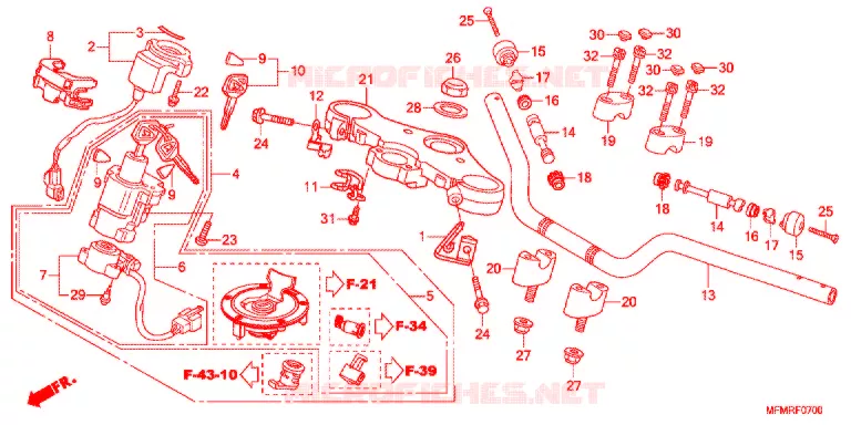 GUIDON - TE DE FOURCHE Honda MOTO 400 CB 2021  CB400SADK