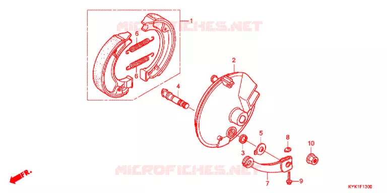 FLASQUE - MACHOIRES DE FREIN AVANT Honda MOTO 110 CRF 2019  CRF110FK