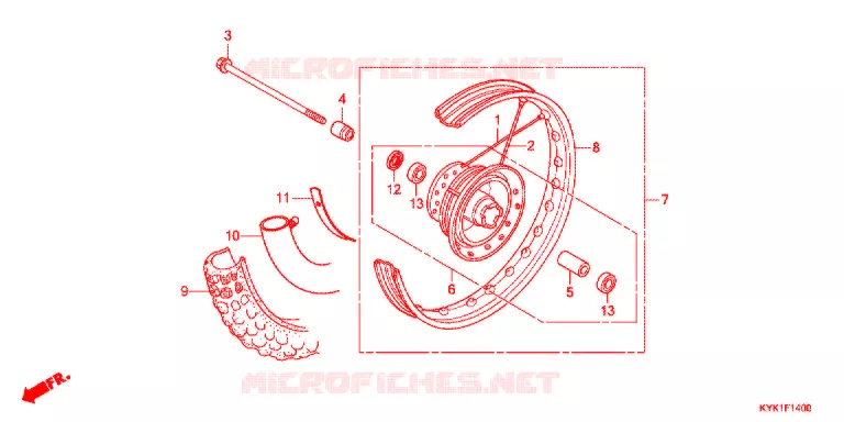 ROUE AVANT Honda MOTO 110 CRF 2021  CRF110FK