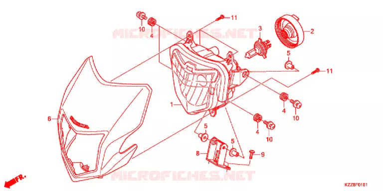 PHARE (CRF250L/LD) Honda MOTO 250 CRF 2019  CRF250LDK