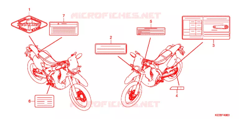 ETIQUETTE DE PRECAUTIONS (CRF250RL/RDA/RLA/RLD) Honda MOTO 250 CRF 2019  CRF250RLAK