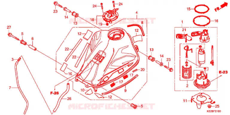 RESERVOIR A CARBURANT (CRF250RL/RDA/RLA/RLD) Honda MOTO 250 CRF 2020  CRF250RLAK