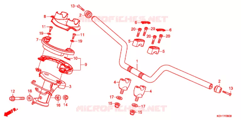 GUIDON - CARENAGE Honda SCOOTER electric PCX 2020  EVA4AK