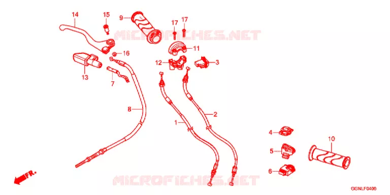 LEVIER DE GUIDON - CABLE - COMMODO Honda SCOOTER 50 C50 2018  C50JK