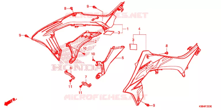 OUIES DE RADIATEUR Honda MOTO 250 CRF 2020  CRF250FL